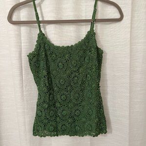 Green Beaded Camisole (adjustable) Size Small